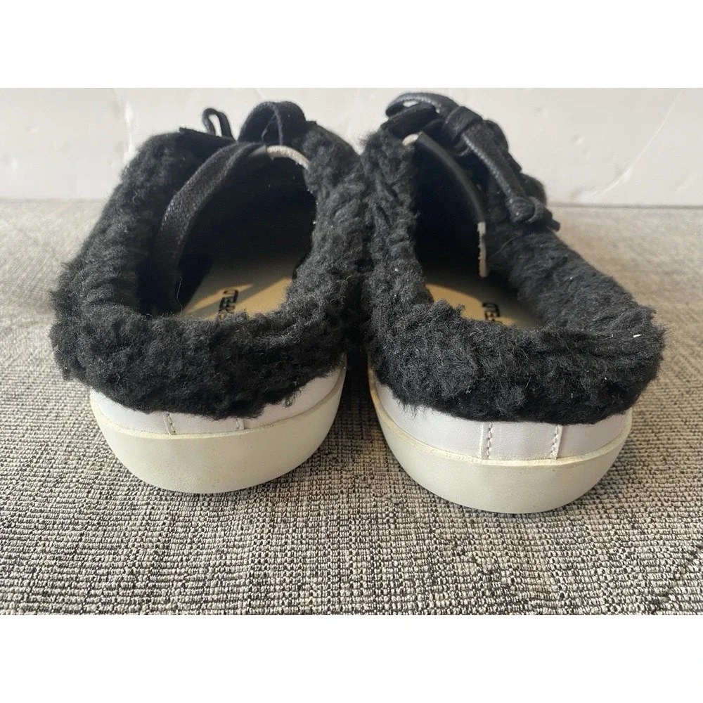 Karl Lagerfeld Paris Men's 7 EU 39-40 Backless‎ Sneakers Leather Faux Fur